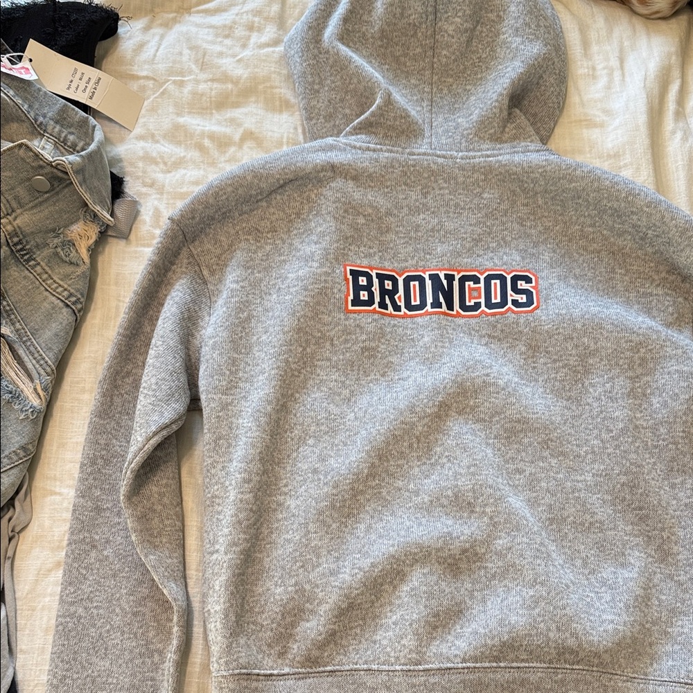 Gray Broncos Zip Up